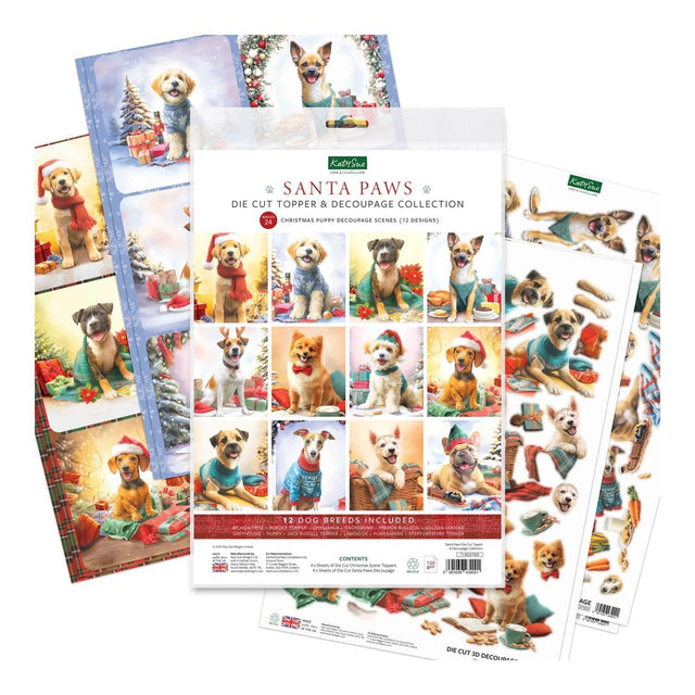Katy Sue Santa Paws Die Cut Topper & Decoupage Collection