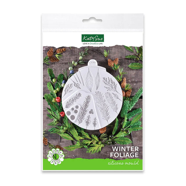 Kathy Sue Winter Foliage silicone mold packaging on a white background