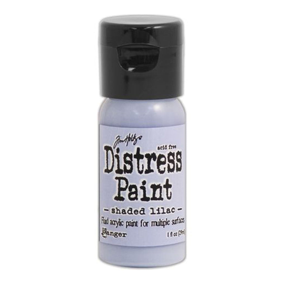 Bottle of Tim Holtz Distress Paint in Shaded Lilac on a white background