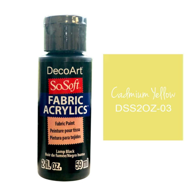 Deco Art - SoSoft Fabric Acrylic Paint 2oz - Cadmium Yellow Hue